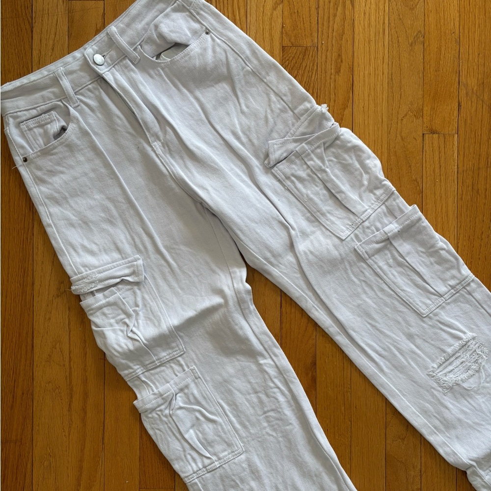 White Cargo Pants